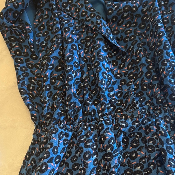 Ann Taylor Blue and Black Patterned Midi Dress - Picture 3 of 3